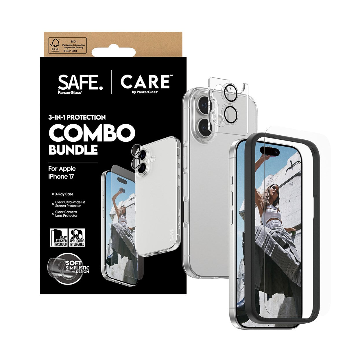 SAFE. | CARE by PanzerGlass® 3-in-1 Combo Set iPhone 17
